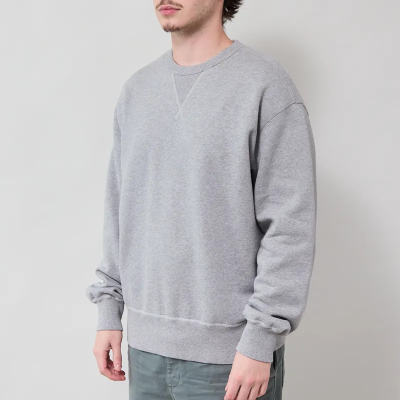 Norse Projects Gilja Brushed Diagonal Cotton Sweatshirt Grey Melange-1