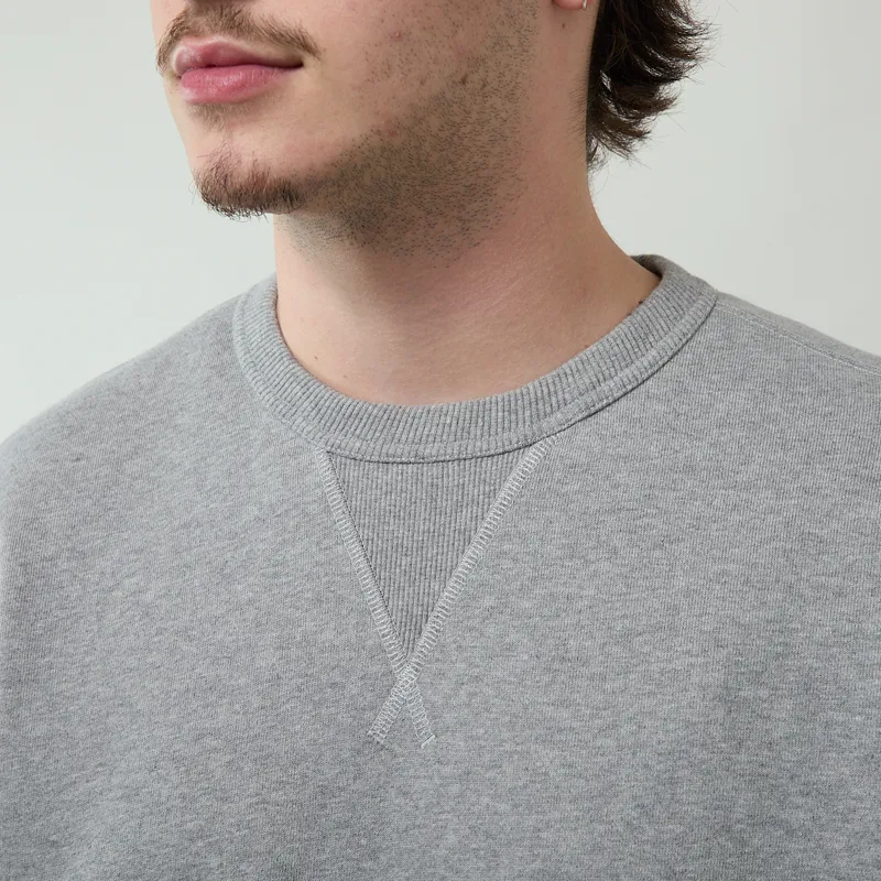 Norse Projects Gilja Brushed Diagonal Cotton Sweatshirt Grey Melange-3