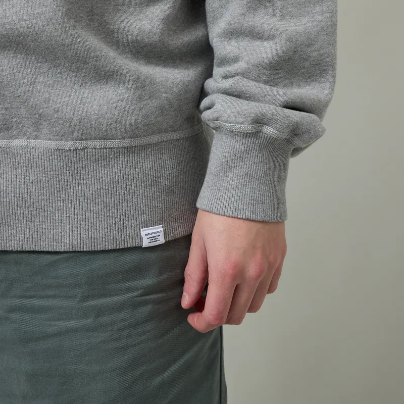 Norse Projects Gilja Brushed Diagonal Cotton Sweatshirt Grey Melange-5