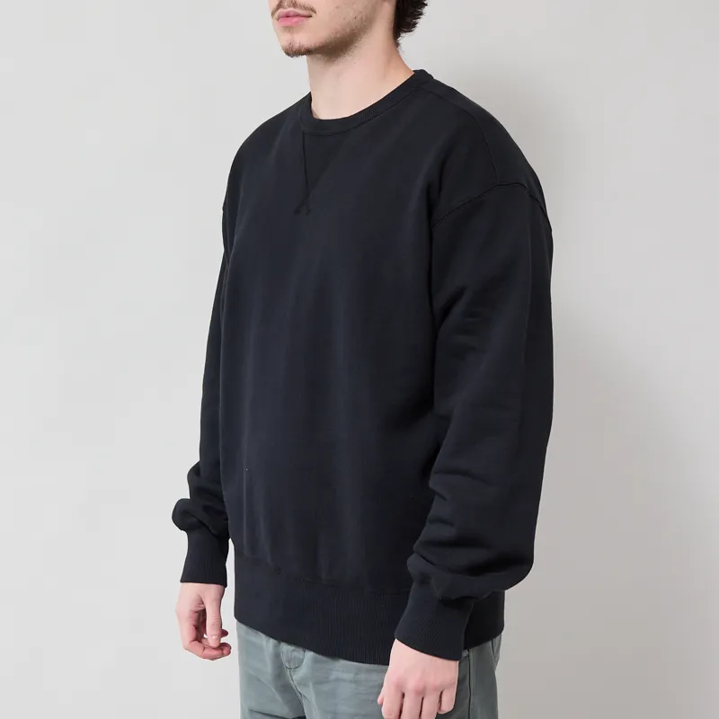 Norse Projects Gilja Brushed Diagonal Cotton Sweatshirt Black-1