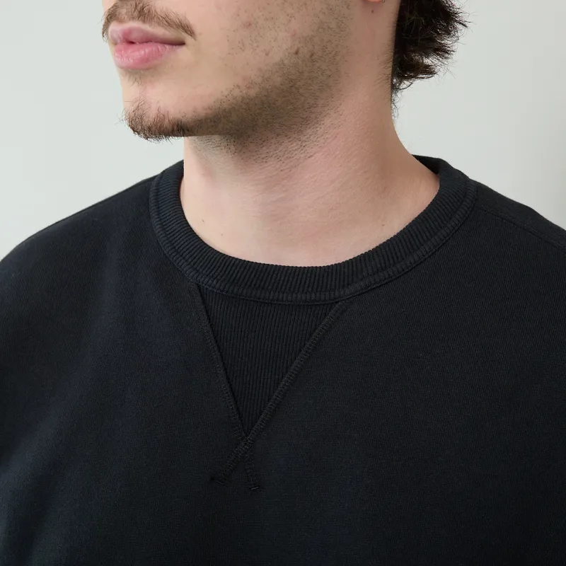 Norse Projects Gilja Brushed Diagonal Cotton Sweatshirt Black-3