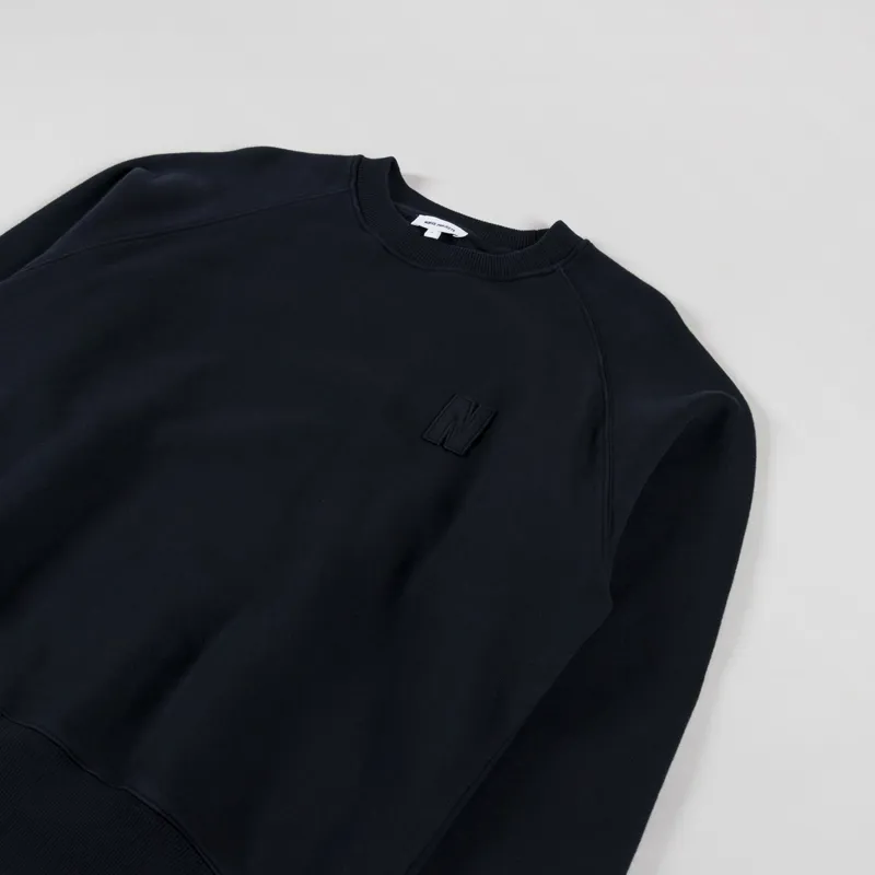Norse Projects Marten Relaxed Raglan N Patch Sweatshirt Black-2