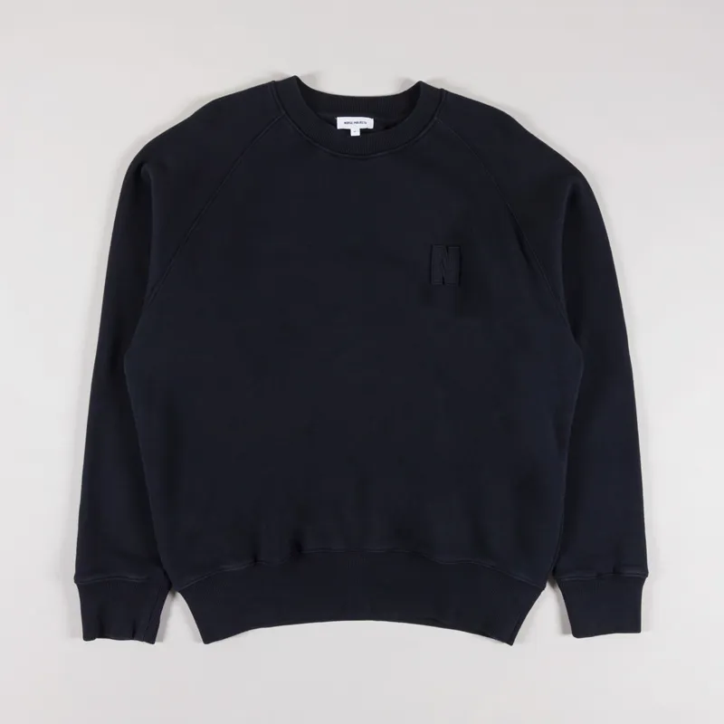 Norse Projects Marten Relaxed Raglan N Patch Sweatshirt Black