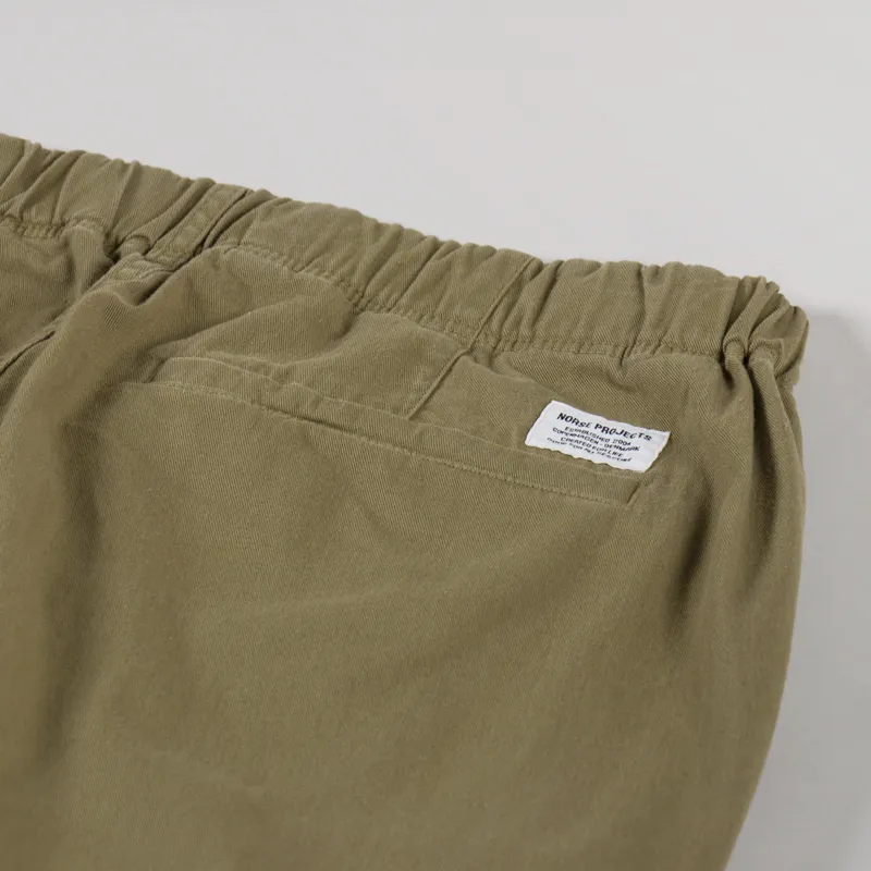 Norse Projects Ezra Relaxed Organic Stretch Twill Trousers Moss Green-7