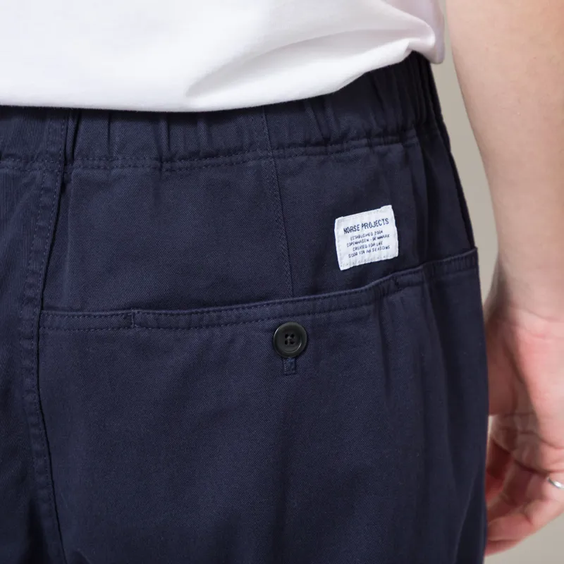 Norse Projects Trysil Regular Organic Stretch Twill Trousers Dark Navy-4