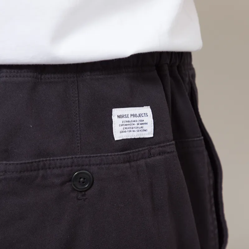 Norse Projects Trysil Regular Organic Stretch Twill Trousers Black-7