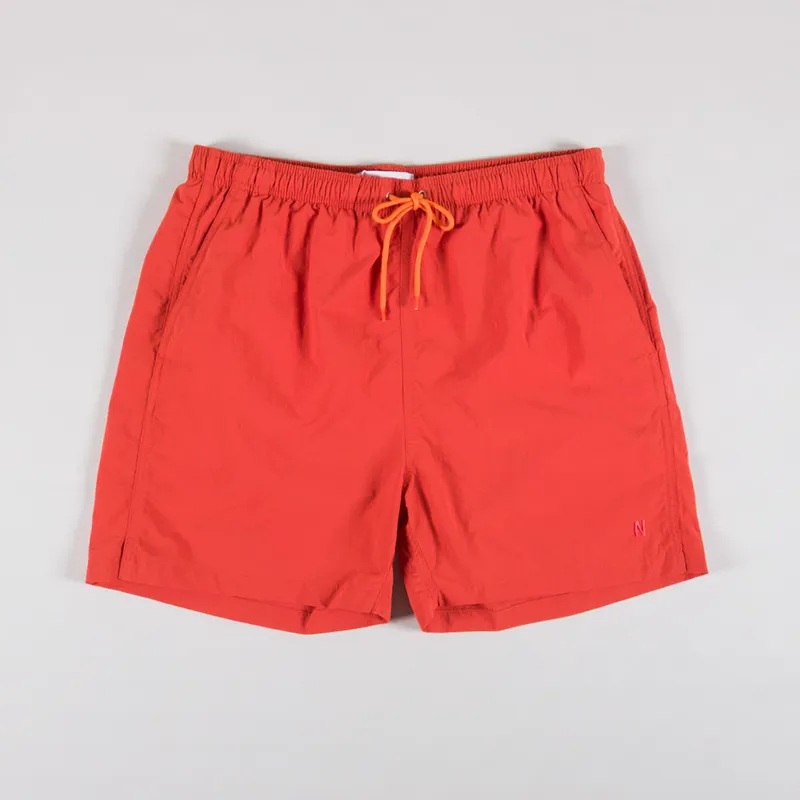 Norse Projects Hauge Recycled Nylon Swimmers Blood Orange