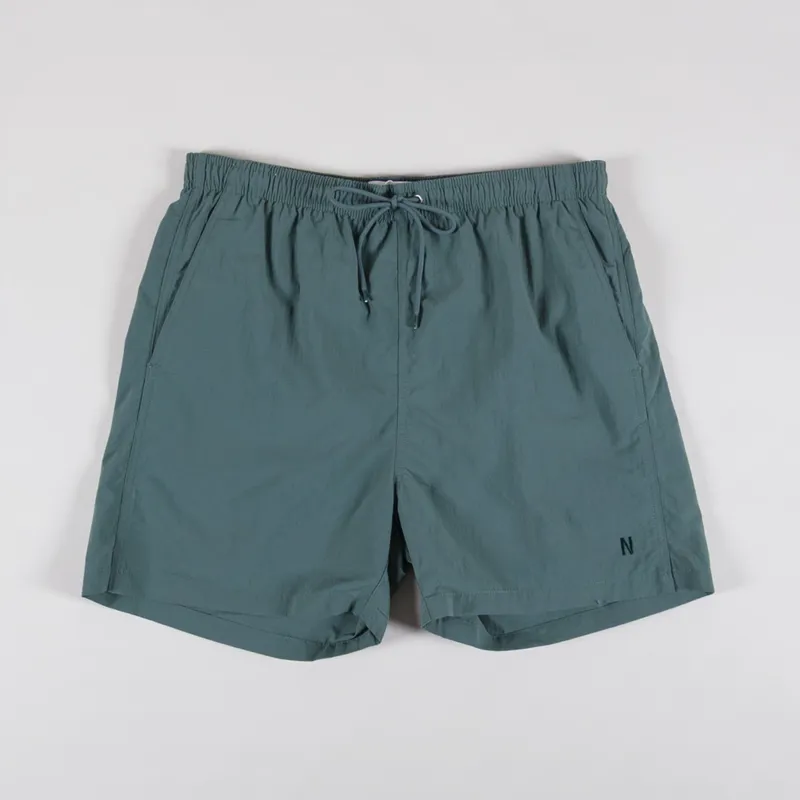 Norse Projects Hauge Recycled Nylon Swimmers Aluminum Petrol