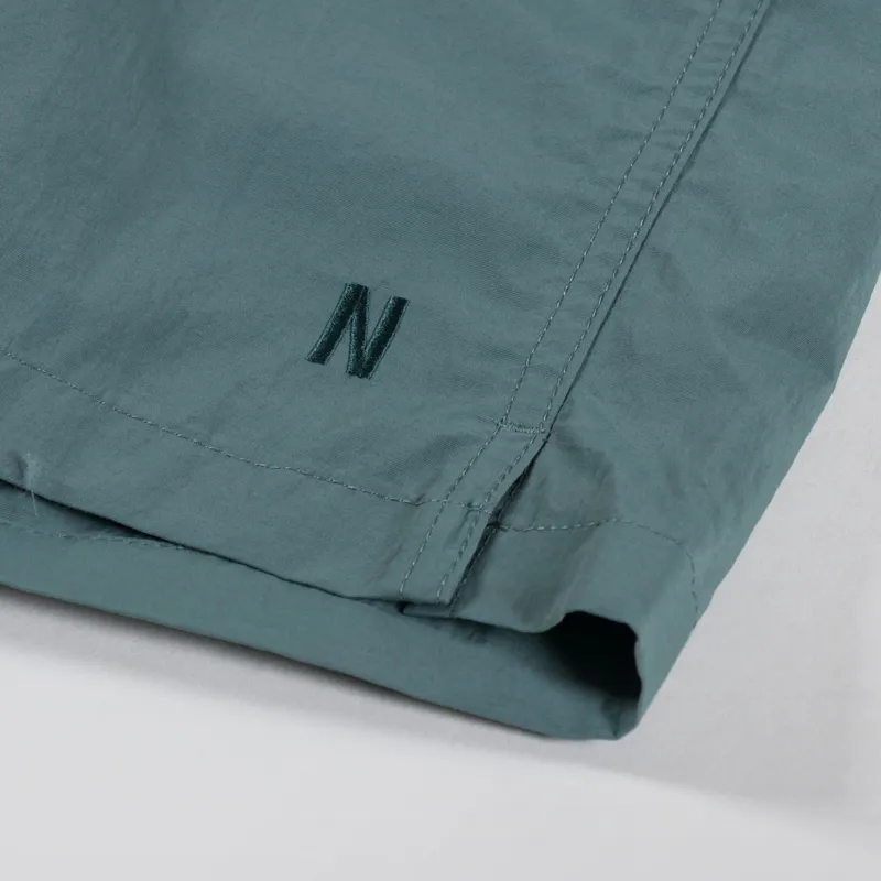 Norse Projects Hauge Recycled Nylon Swimmers Aluminum Petrol-7