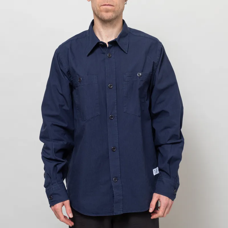 Norse Projects Algot Cotton Ripstop Relaxed Shirt Workwear Blue