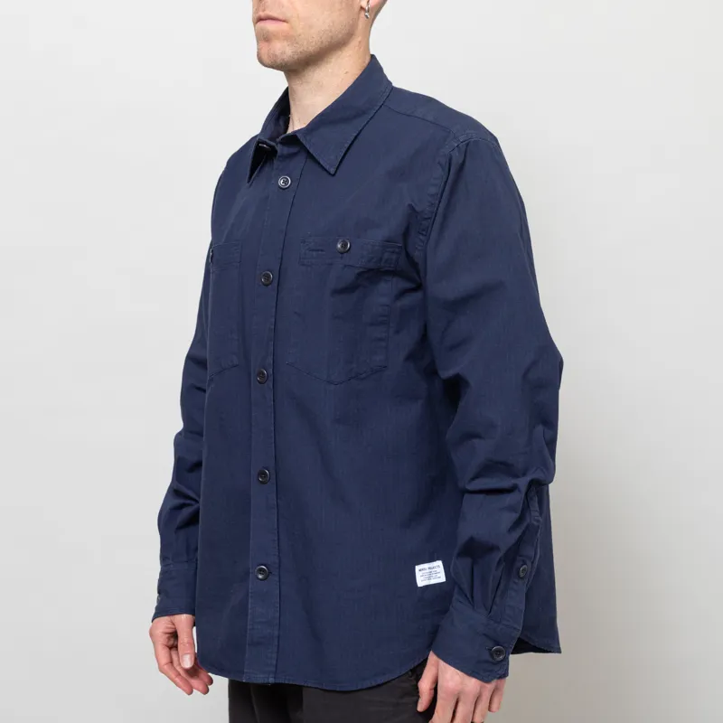 Norse Projects Algot Cotton Ripstop Relaxed Shirt Workwear Blue-1