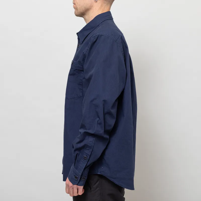 Norse Projects Algot Cotton Ripstop Relaxed Shirt Workwear Blue-2