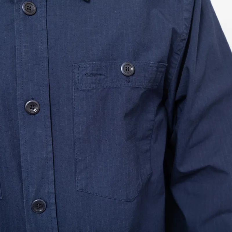 Norse Projects Algot Cotton Ripstop Relaxed Shirt Workwear Blue-8