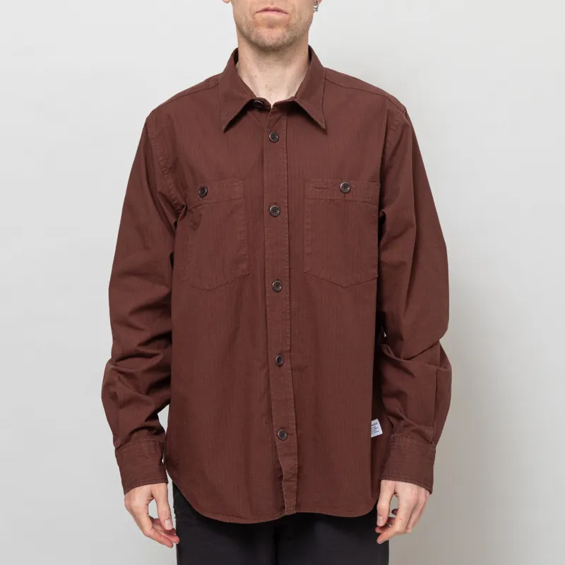 Norse Projects Algot Cotton Ripstop Relaxed Shirt Mahogany