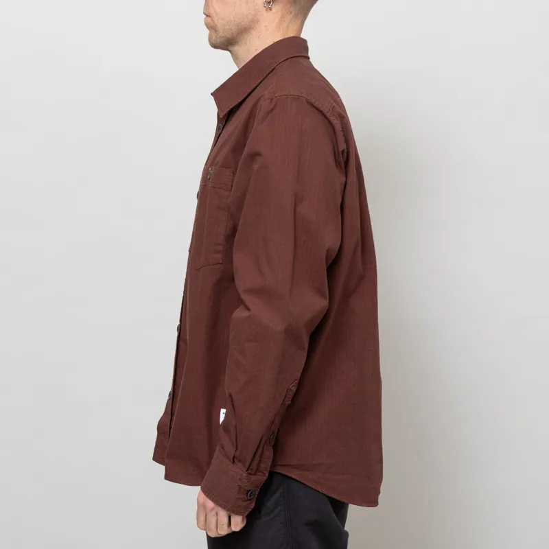 Norse Projects Algot Cotton Ripstop Relaxed Shirt Mahogany-2