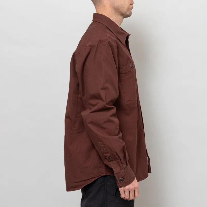 Norse Projects Algot Cotton Ripstop Relaxed Shirt Mahogany-4