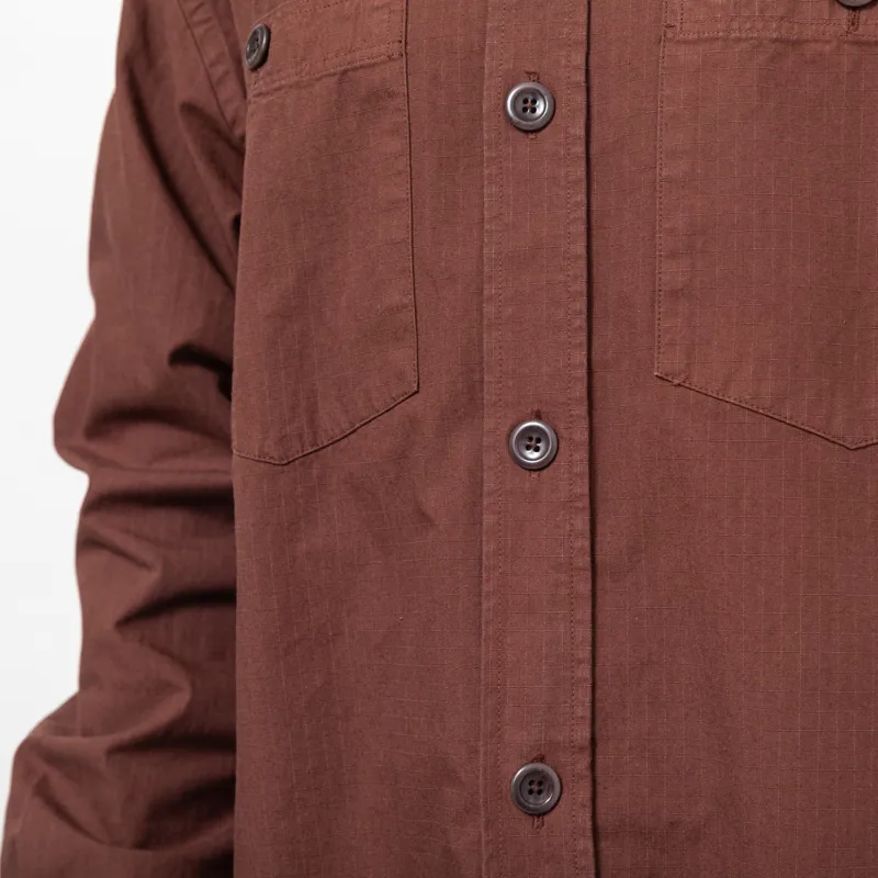 Norse Projects Algot Cotton Ripstop Relaxed Shirt Mahogany-8