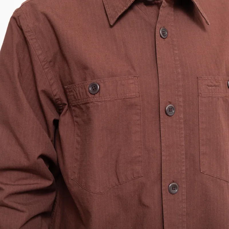 Norse Projects Algot Cotton Ripstop Relaxed Shirt Mahogany-7