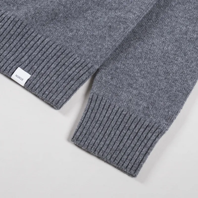 Norse Projects Standard Merino Lambswool Sweater Grey Melange-4