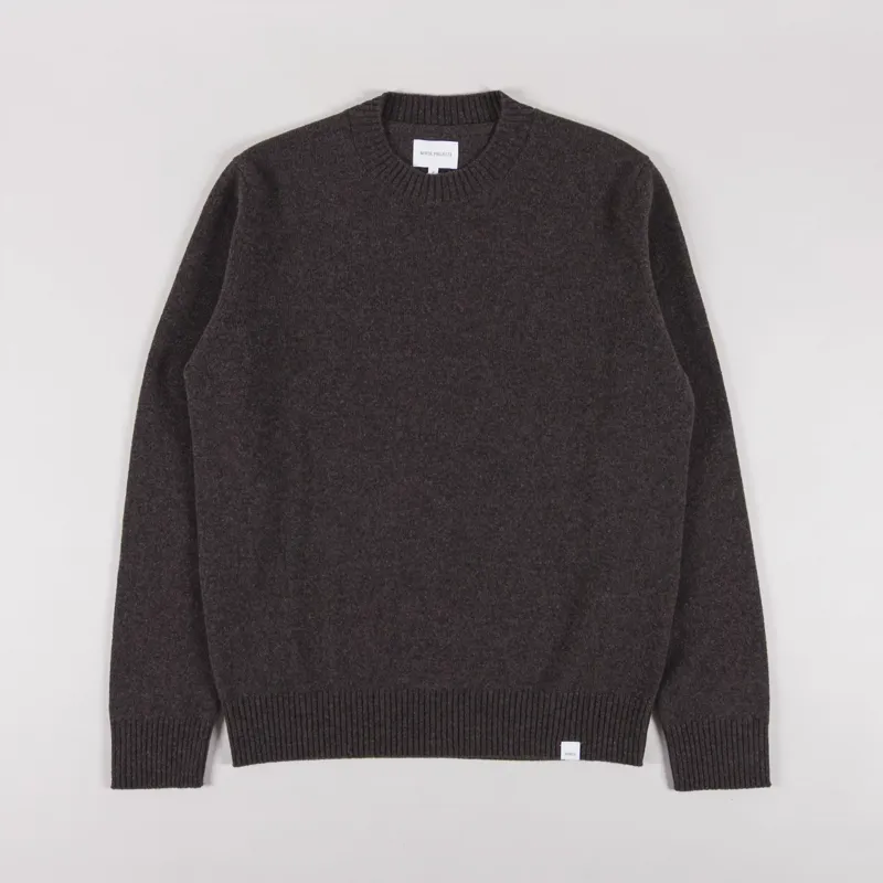Norse Projects Standard Merino Lambswool Sweater Heathland Brown