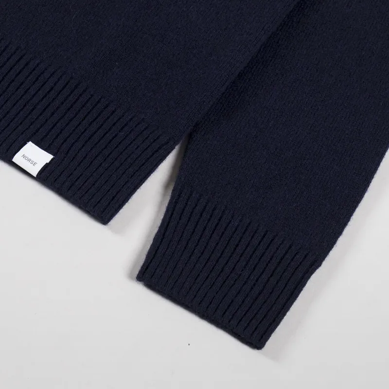 Norse Projects Standard Merino Lambswool Sweater Dark Navy-5