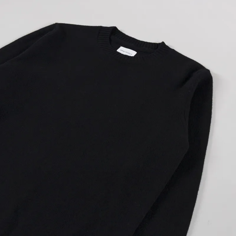 Norse Projects Mens Standard Merino Lambswool Sweater Black