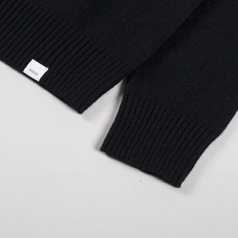 Norse Projects Mens Standard Merino Lambswool Sweater Black