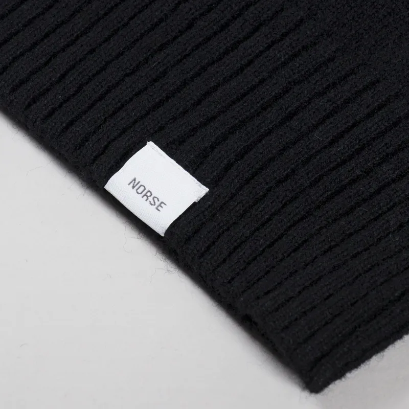 Norse Projects Mens Standard Merino Lambswool Sweater Black