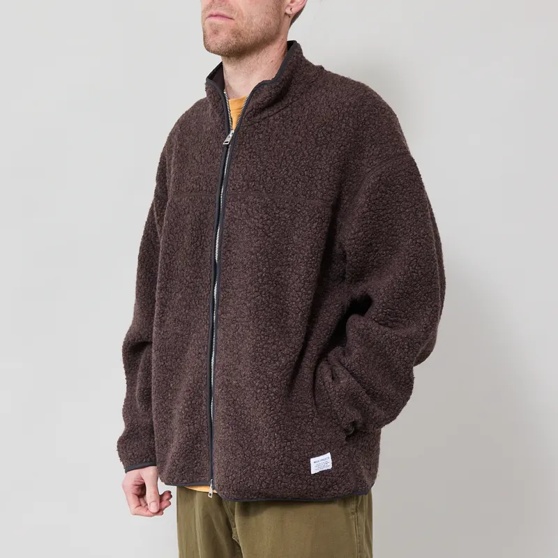 Norse Projects Bjerget Sherpa Wool Fleece Jacket Delicioso Brown-1