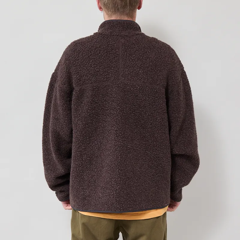 Norse Projects Bjerget Sherpa Wool Fleece Jacket Delicioso Brown-2