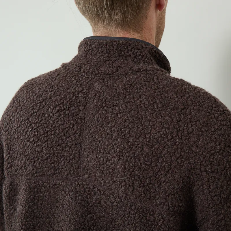 Norse Projects Bjerget Sherpa Wool Fleece Jacket Delicioso Brown-3