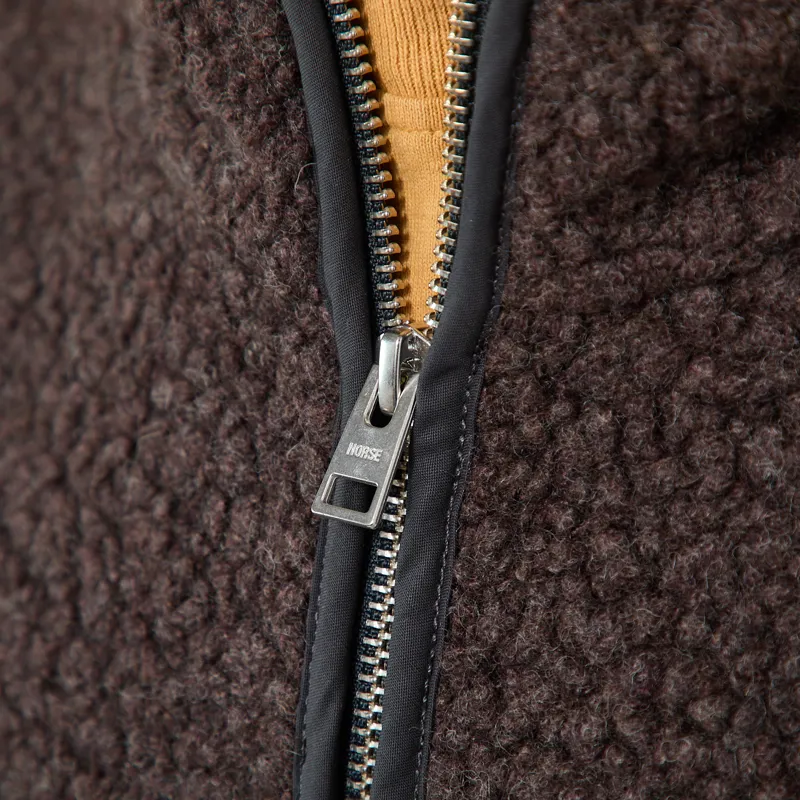 Norse Projects Bjerget Sherpa Wool Fleece Jacket Delicioso Brown-5