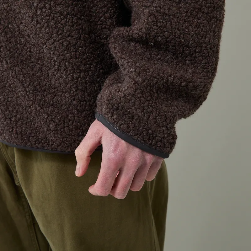 Norse Projects Bjerget Sherpa Wool Fleece Jacket Delicioso Brown-7