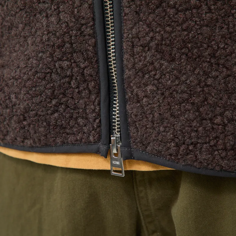 Norse Projects Bjerget Sherpa Wool Fleece Jacket Delicioso Brown-10