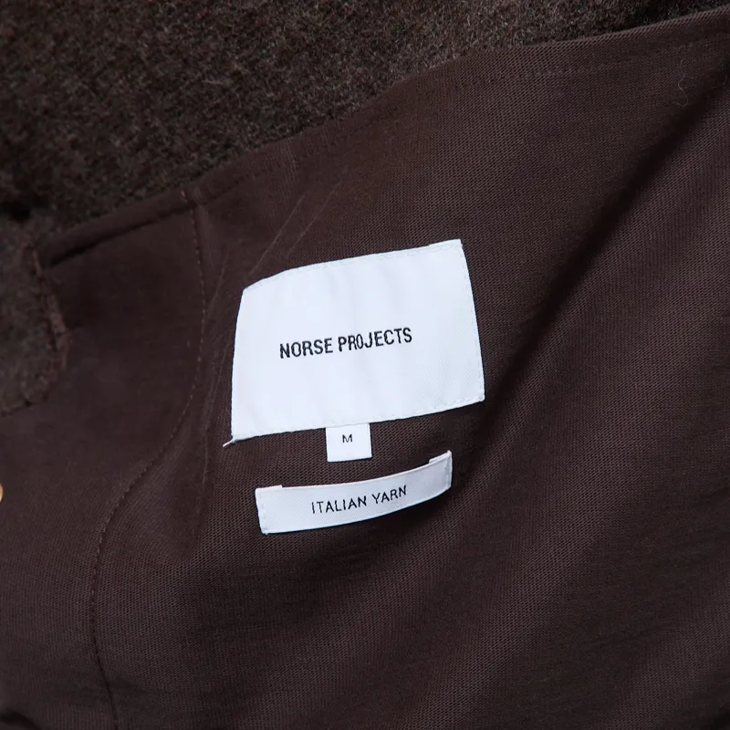 Norse Projects Bjerget Sherpa Wool Fleece Jacket Delicioso Brown-12