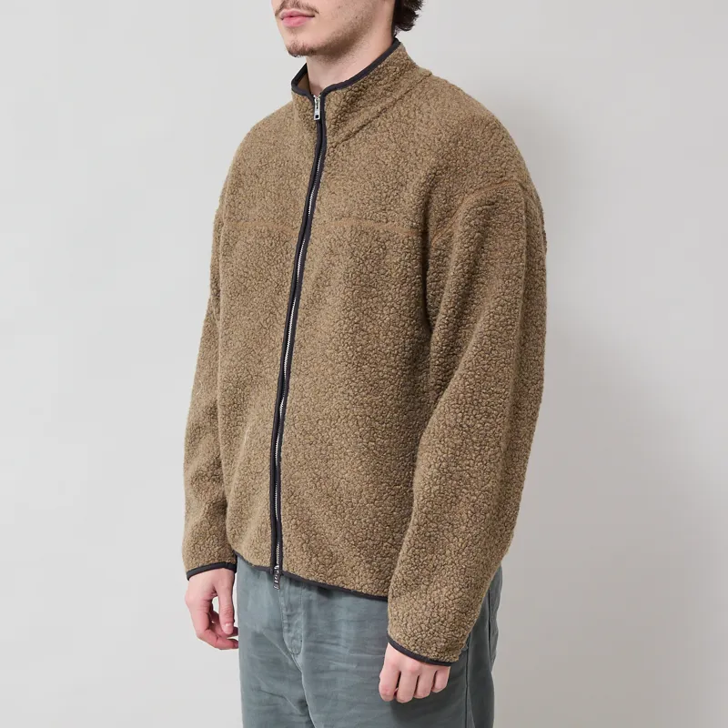 Norse Projects Bjerget Sherpa Wool Fleece Jacket Butternut-1