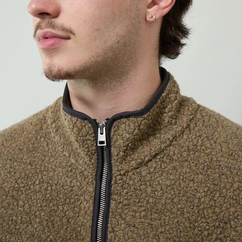 Norse Projects Bjerget Sherpa Wool Fleece Jacket Butternut-3