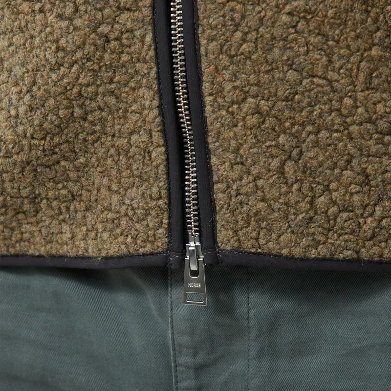 Norse Projects Bjerget Sherpa Wool Fleece Jacket Butternut-5