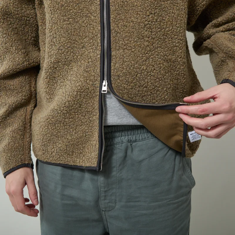 Norse Projects Bjerget Sherpa Wool Fleece Jacket Butternut-8