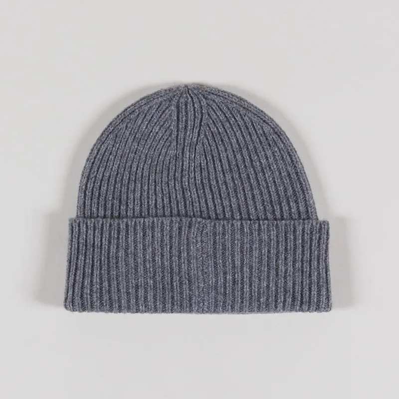 Norse Projects Standard Merino Lambswool Beanie Grey Melange-1