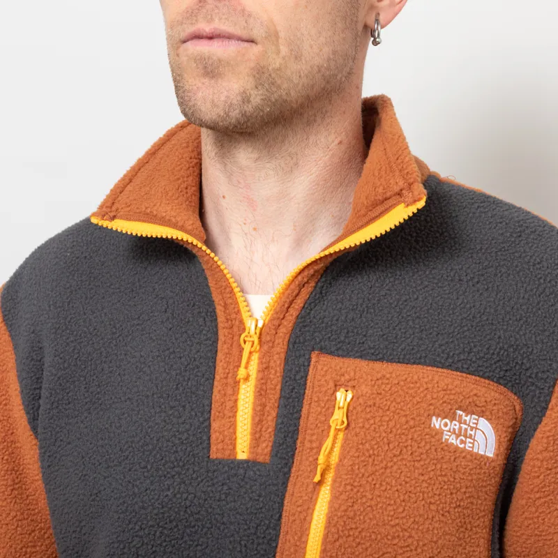 The North Face Yumiori 1/4 Zip Fleece Jacket Asphalt Grey Burnt Umber Summit Gold-5