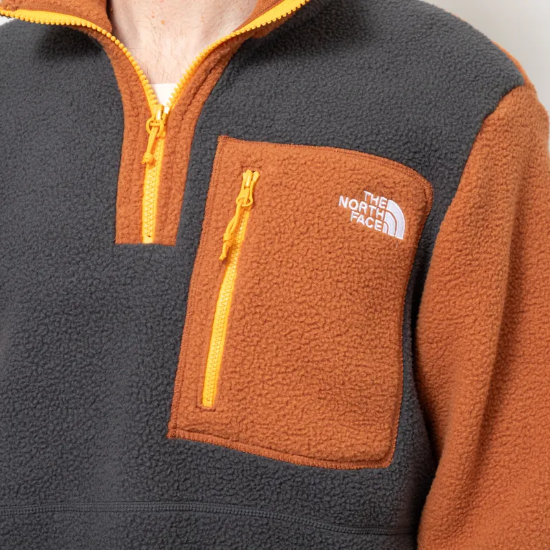 The North Face Yumiori 1/4 Zip Fleece Jacket Asphalt Grey Burnt Umber Summit Gold-6