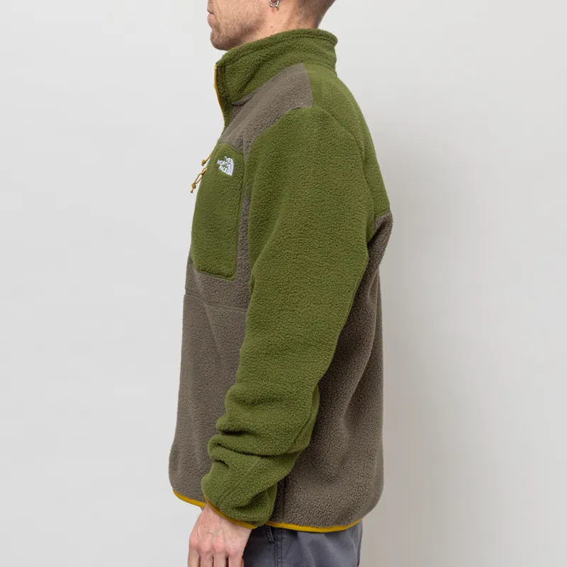 The North Face Yumiori 1/4 Zip Fleece Jacket New Taupe Green Woodland Green Deep Dijon-2