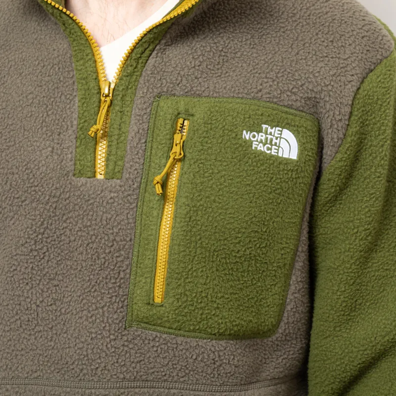 The North Face Yumiori 1/4 Zip Fleece Jacket New Taupe Green Woodland Green Deep Dijon-6