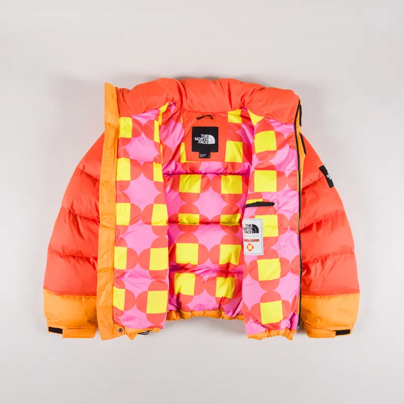 The North Face x Yinka Ilori Down Puffer Jacket Red Orange Apriocot Glaze-3
