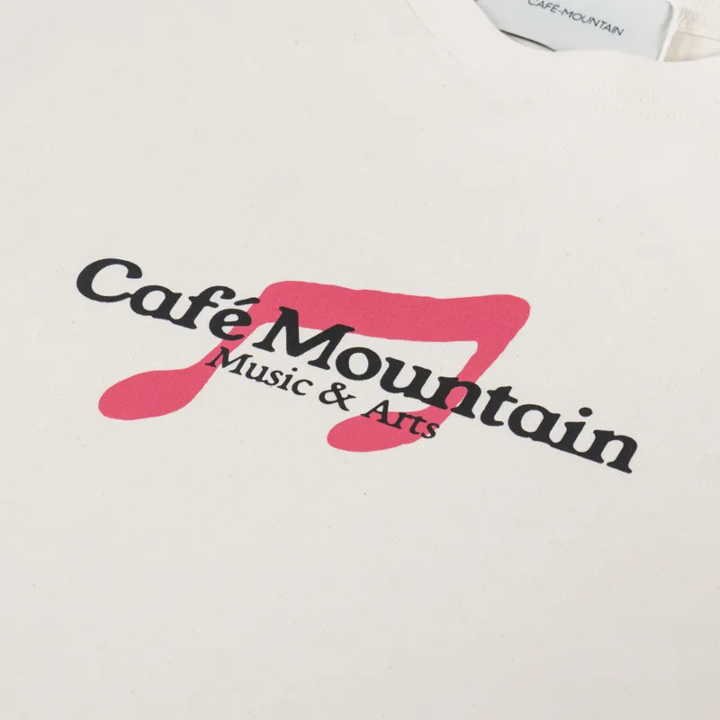 Cafe Mountain Note T Shirt Natural-2