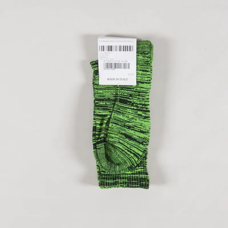 No Problemo Glitch Knit Sock Green-1