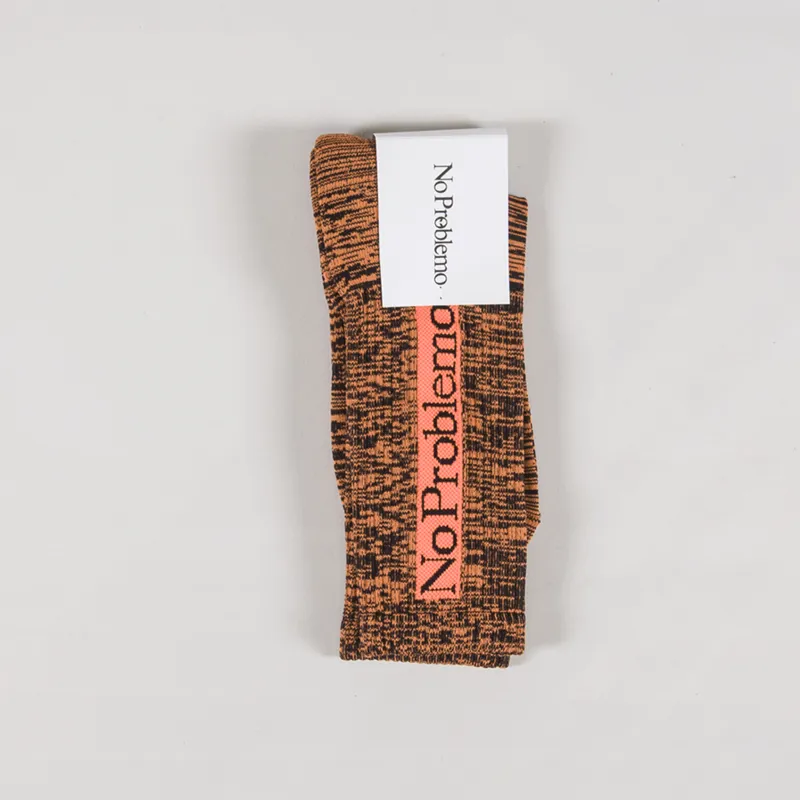 No Problemo Glitch Knit Sock Orange