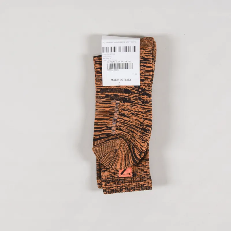 No Problemo Glitch Knit Sock Orange-1