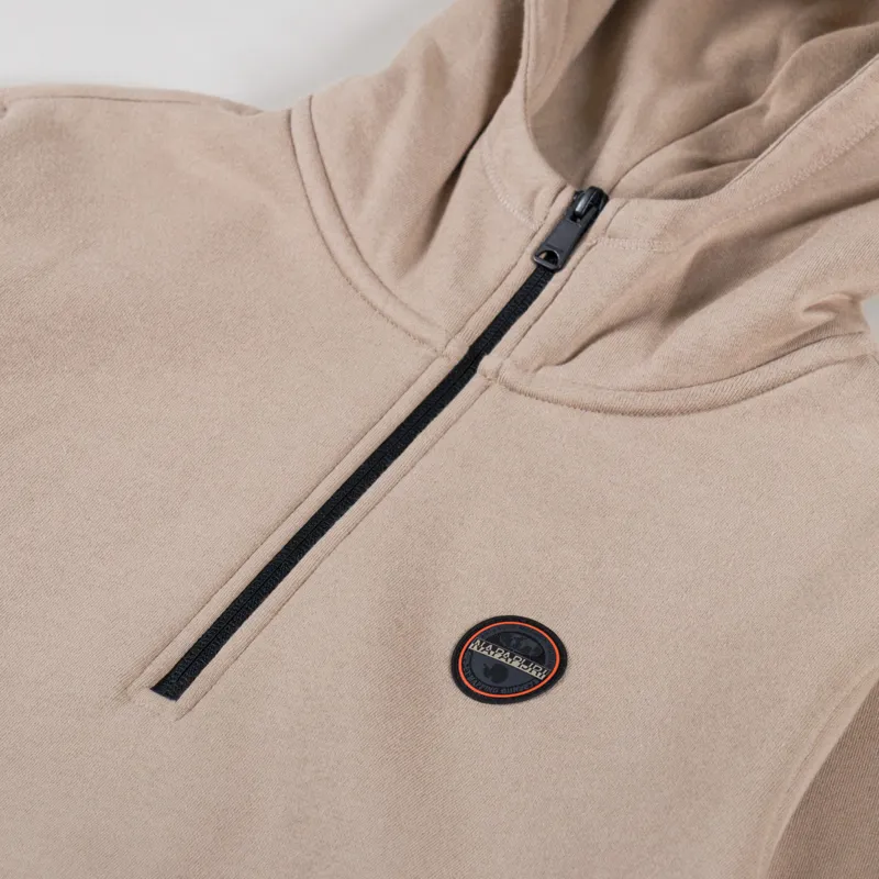 Napapijri Badge Hoodie Beige Rocky-4